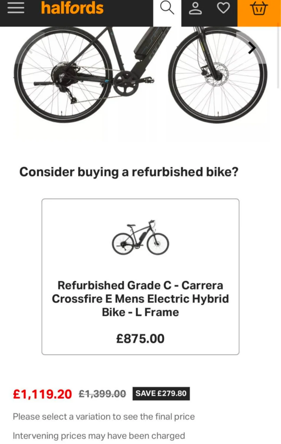 Carrera Crossfire E Mens Electric Hybrid Bike 2.0 2021 - Image 5