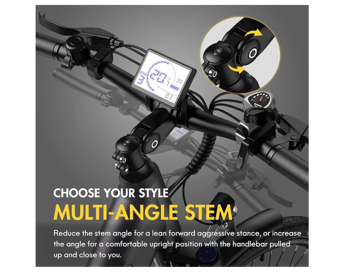 Fafrees Electric Bike APP, 36V 14.5Ah/522Wh Removable Battery 100KM Pedal Assist Ebike, 27.5” Electric Bikes for Adult, 7 Speed Gears, F28 Pro 2024 - Image 20